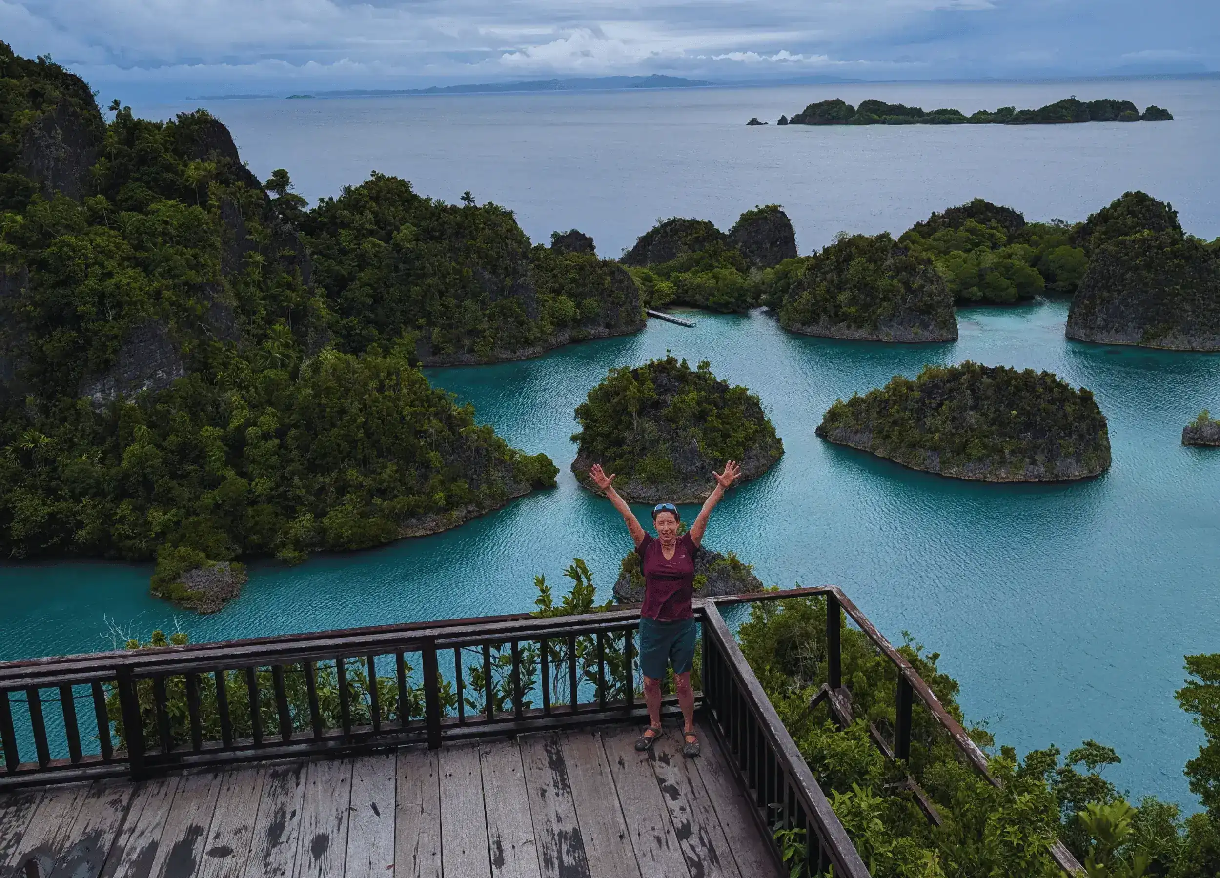 The viewpoint in Piaynemo, Raja Ampat.