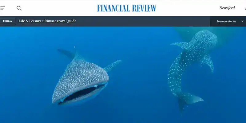 SeaTrek in the press - Whale Sharks in Australia Finacial Review SeaTrek in the press - Whale Sharks in Australia Finacial Review