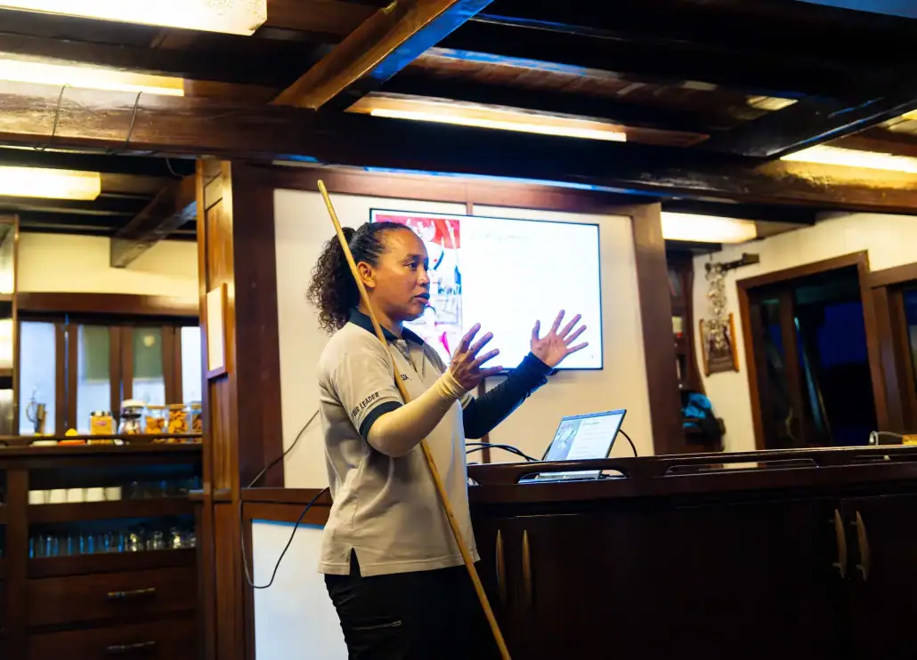 SeaTrek - Our Tour Leader Anastasia giving a presentation