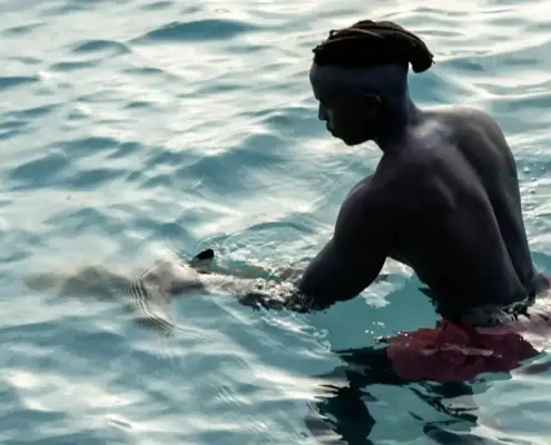 Gibbs Kuguru with a Shark
