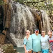 Teagan and family at the lady diana waterfall