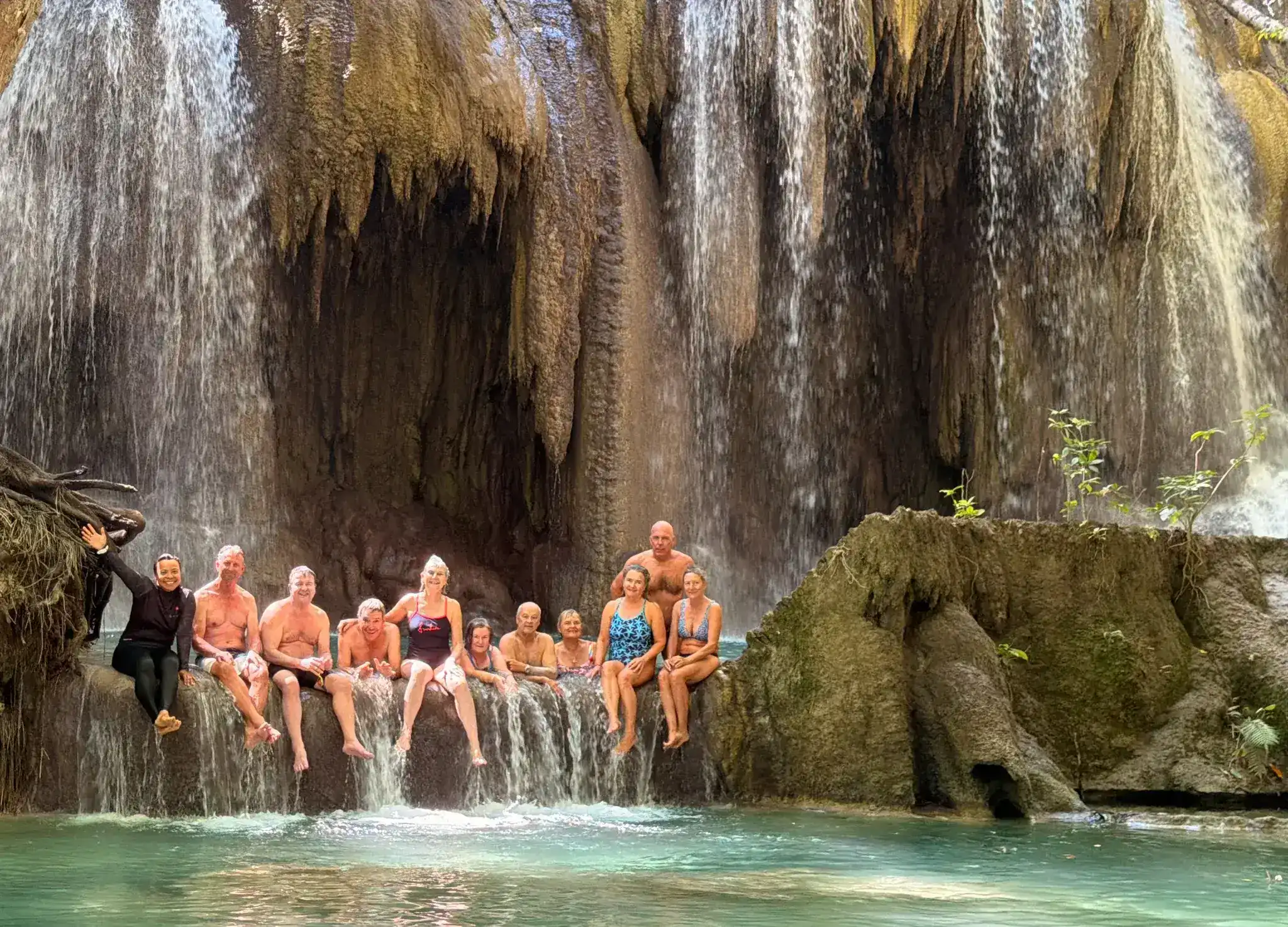 Jonelle and friend at the Matajitu Waterfall