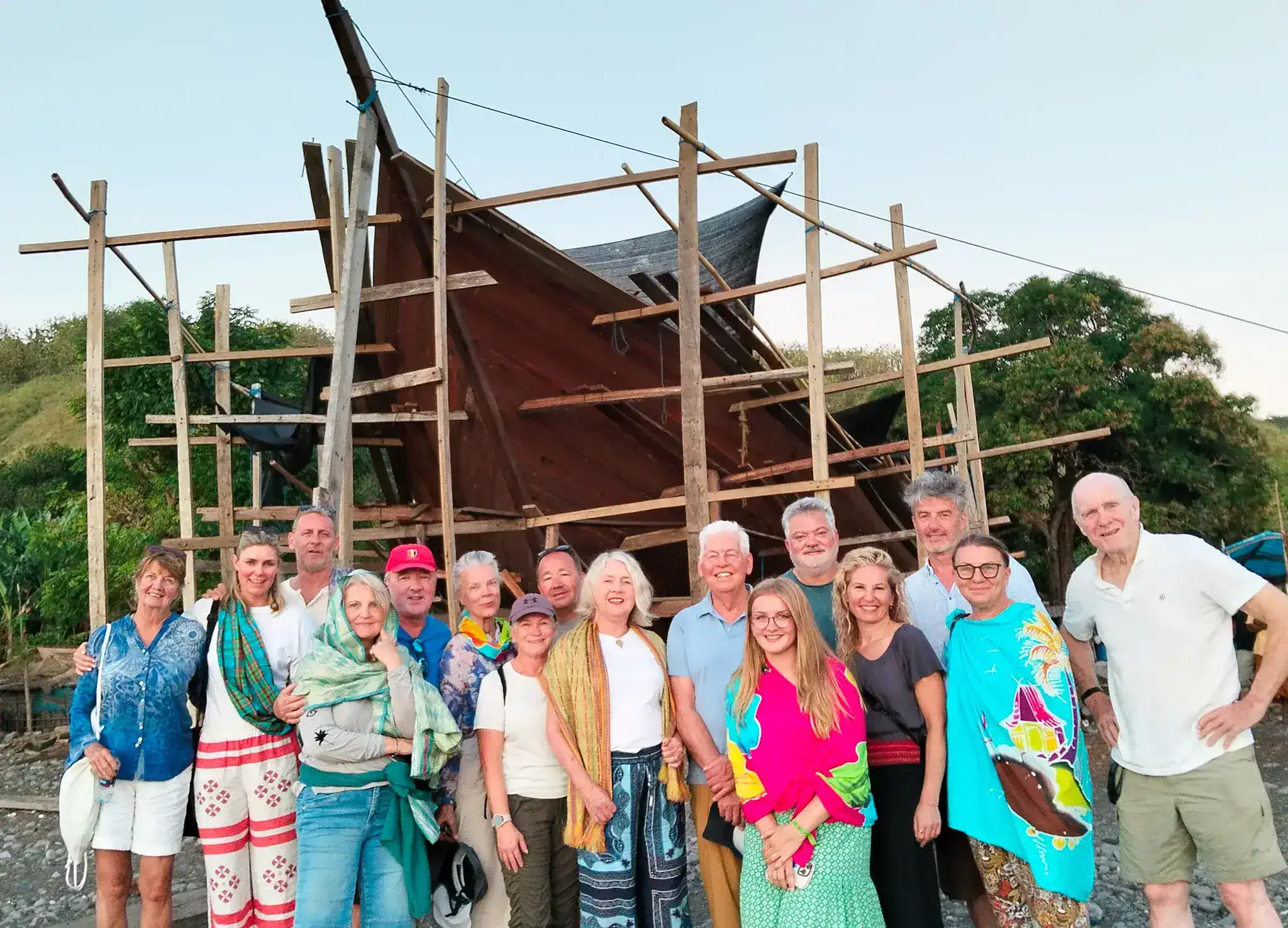 Catherine and fellow SeaTrek guests visiting the boatbuilding village